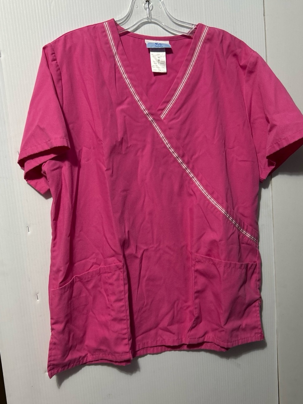 SB Scrubs Women's Bright Fuchsia Wrap Scrub Top